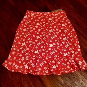 NWT J.Crew Mercantile Floral Flounce Skirt Size 00